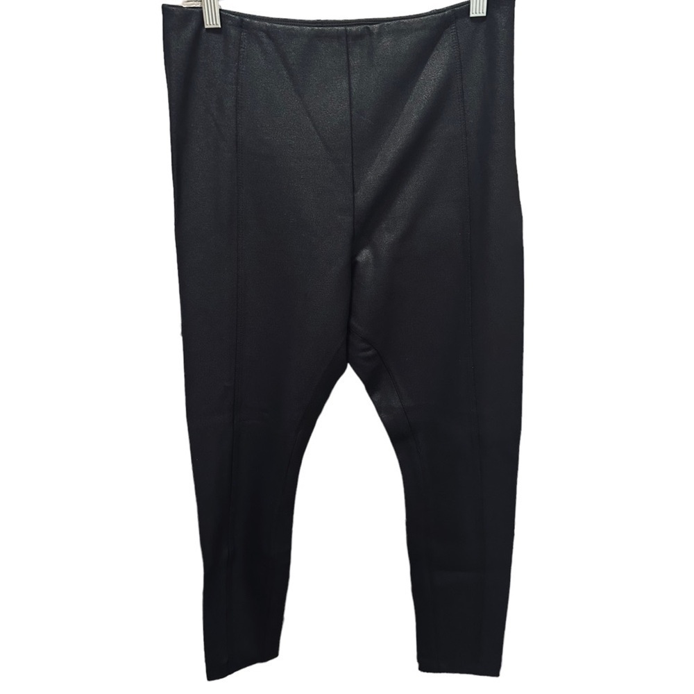 Lyssé Matilda High Waist Legging Black Faux Leather Foil Large - Picture 3 of 11